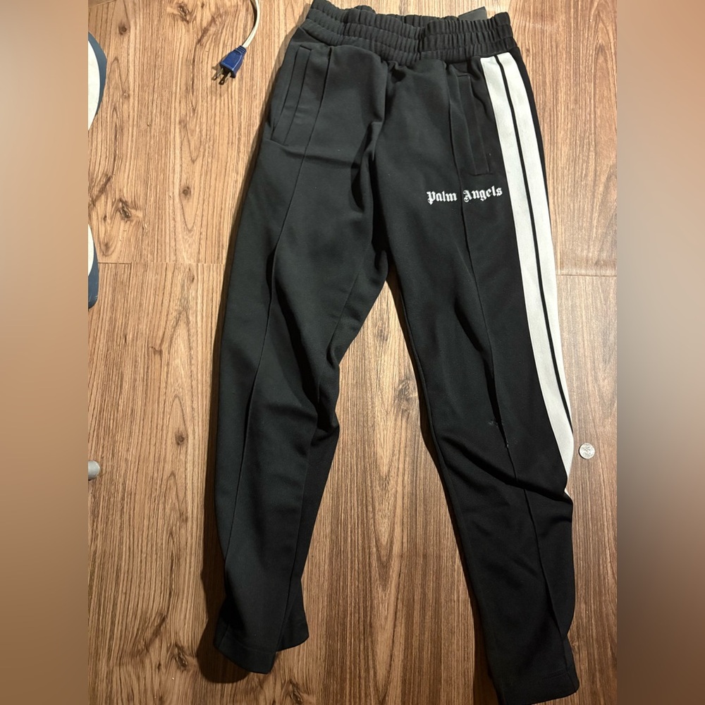 Palm Angels Black Joggers with White Stripes